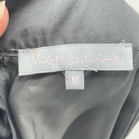 Violet & Claire Womens Blouse Top Sleeveless Ruffled Pleated Gray Size Medium - Picture 3 of 13